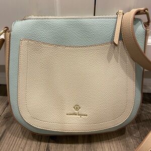 Nanette Lepore Elegant Cream and Blue Crossbody Bag